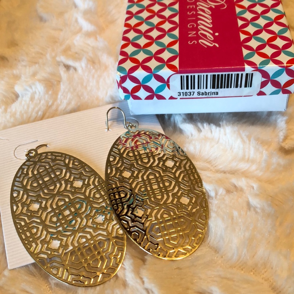 Gold tone earrings